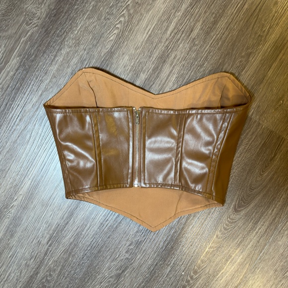 PRINCESS POLLY JESSICA PU BUSTIER BROWN NWT - Picture 10 of 10